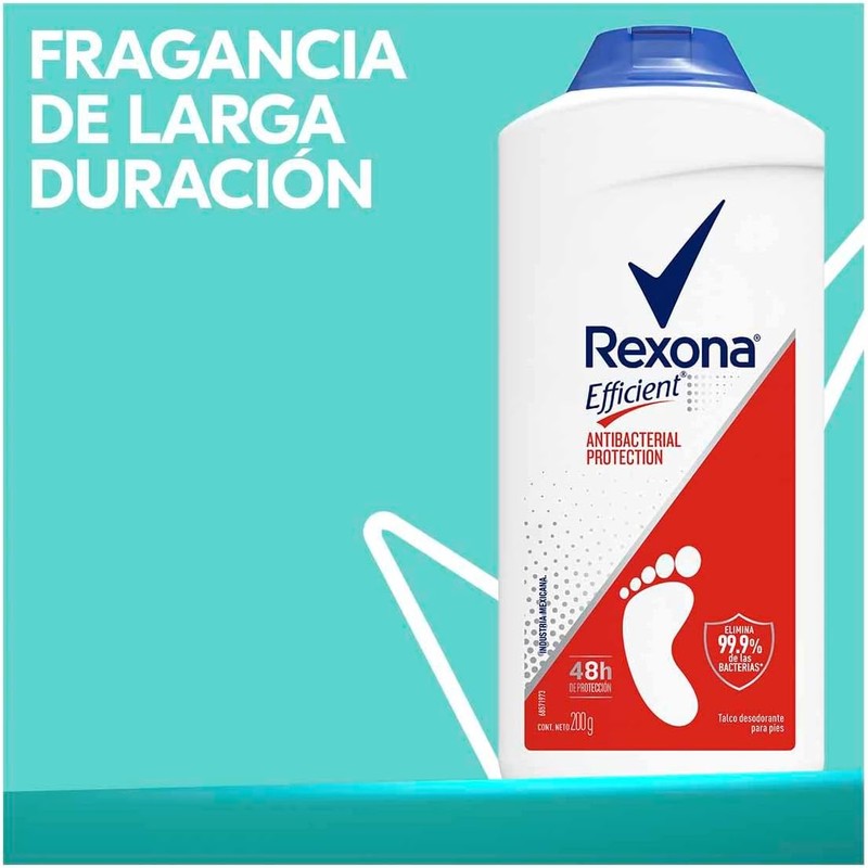 Rexona Efficient Desodorante Antibacterial para Pies en Talco Elimina Bacterias