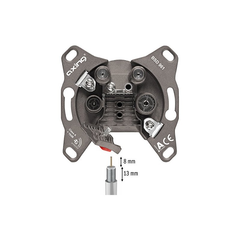 Axing BSD 961-11 Multimedia Aerial Socket (Terminal, 12 dB, TV/R/DATA/DATA)