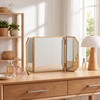 24'' x 12'' Trifold Vanity Makeup Mirror with Stand on