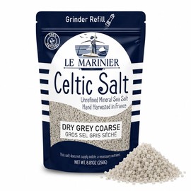 LE MARINIER CELTIC SALT Le Marinier Sal Marina Francesa Gris Seco Gruesa, 0.6Lb — 8.81Oz (250G). Rico En Minerales 100% Natural Y Sin Refinar. Perfect