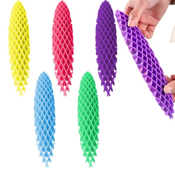 Pack of 5 Fidget Worm Toy, Shape-Changing Worm Toy, Worm