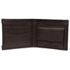 Buono Pelle Mens Bifold Detachable RFID Card Leather Wallet Brown