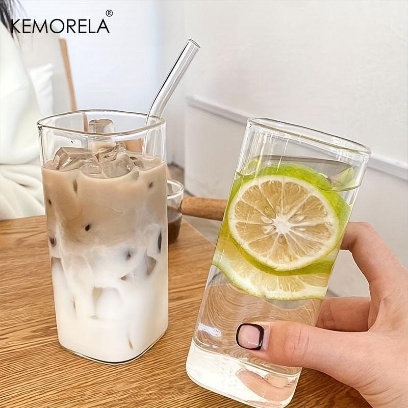 1/2/4/6 Counts Drinking Cup, High Borosilicate Thin Glass Rectangular Heat-resistant