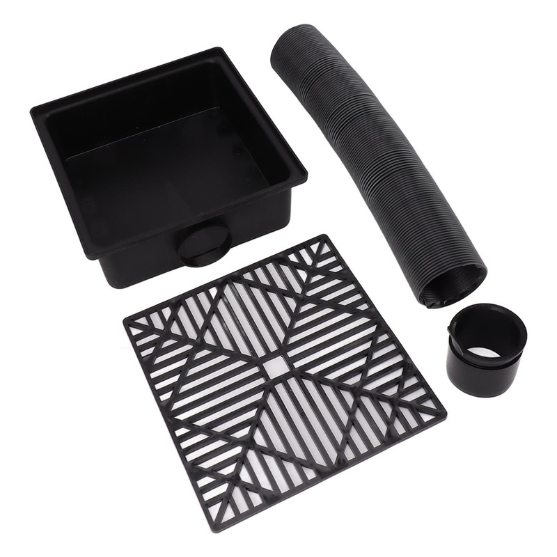 Black Gutter Downspout Extensions Catch Basin Low Profile Downspout Extender