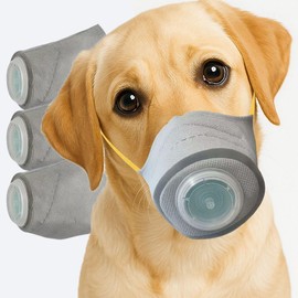 YUMOOOO Dog Mask, Dog Face Mask for Volcanic Ash Adjustable Air Filter Respirator for Medium and Large Dogs, Anti Smoke, 3 Pcs (L)