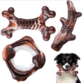 Chewssor Dog Toys, 3-Pack Indestructible Dog Chew Toys for Aggressive Chewers