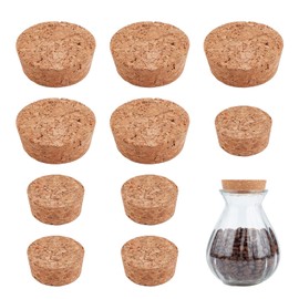 NICENEEDED 10 PCS Large Cork Stoppers, 2 Size 1.5 to 1.7 Inch Diameter Tapered Cork Stoppers, Wood Corks Lids Replacement Corks for Decorative