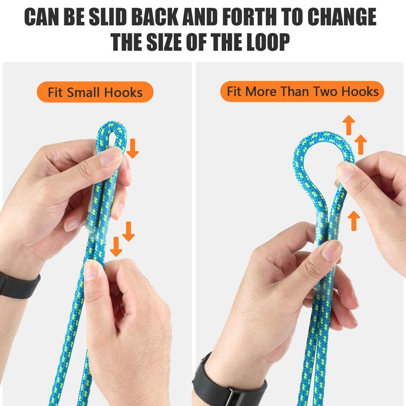 AOLEBA 8MM (5/16") Prusik Loop, Pre-Sewn Prusik Cord, Safety Sewn