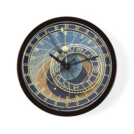 CafePress Stunning Astronomical Clock Prague Pro Photo 10" Wall Clock for Livingroom, Kitchen, or Office