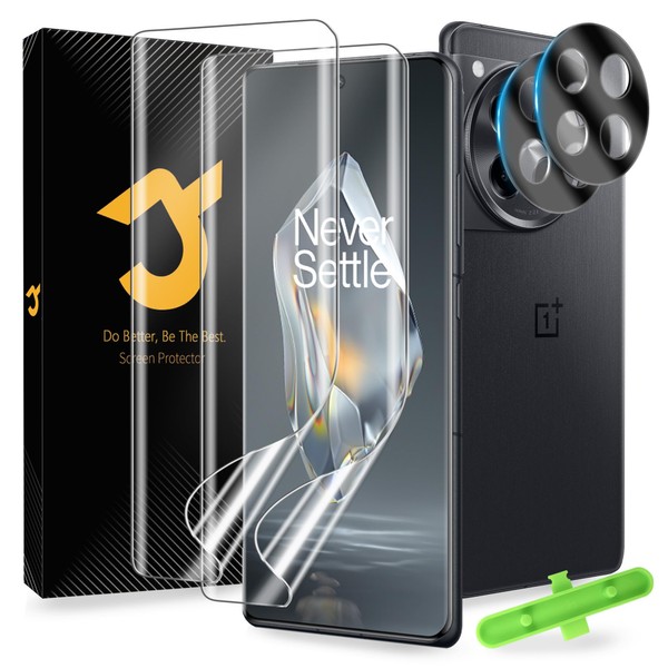 JZG [2+2 Pcs] For OnePlus 12R Screen Protector, 2 Pcs