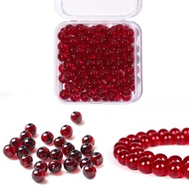 BLAESIFF 100pcs 8mm Red Chalcedony Beads for Threading Natural Stone Round Loose Beads for DIY Necklace Bracelet Jewelry