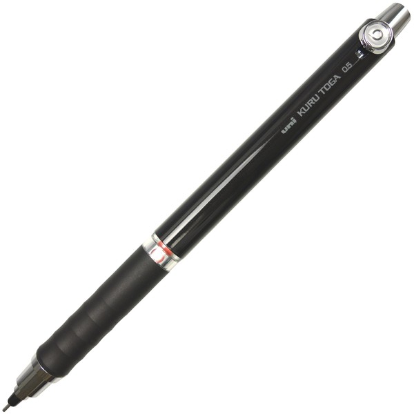 uni Mechanical Pencil, Kuru Toga Rubber Grip Model 0.5mm, Black (M56561P.24)