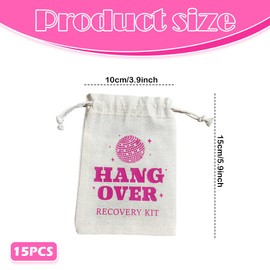 15PCS Hangover Recovery Kit Bags, Wedding & Hen Party Favors, Bachelor/Bachelorette Survival Kit with Essentials