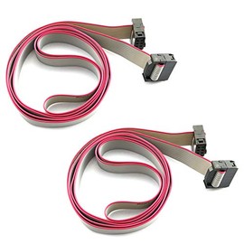 BOGZON 2PCS Flat Ribbon Cable 2.54mm Pitch 2 Row 10 Pin Female to Female Wires IDC Ribbon Connector 1m/ 3.3Ft