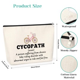 Cycling Gifts for Women Makeup Bag Cycling Lover Gift Cycling Gift for Cyclists Girl Friend Cyclist Presents for Rider Toiletry Bag Bicycle Gift for Bike Lover Gift for Birthday Christmas