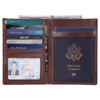 Polare Luxury RFID Blocking Leather Passport Holder Travel Wallet for