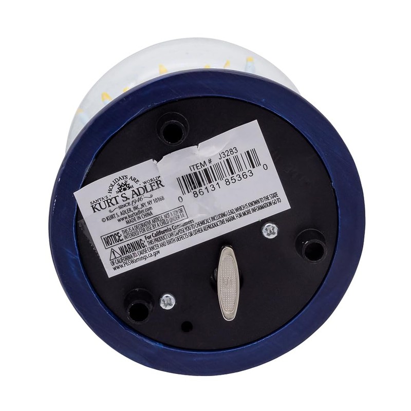 Kurt Adler 100MM Musical Wind-Up Hanukkah Snowman Water Globe