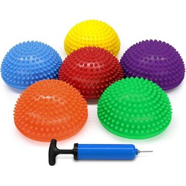 Exercise Hedgehog Balance Pods for Core Body Balancing-for Kids & Adults, Comes with Hand Pump-Set of 6 - Colour: 1. Hedgehog Balance Pod
