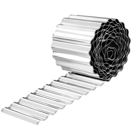 Corrugated Metal Garden Edging, 10"×10Ft Durable Metal Landscape Edging, Modern Corrugated Design for DIY Flower Beds and Landscaping Borders(Silver)