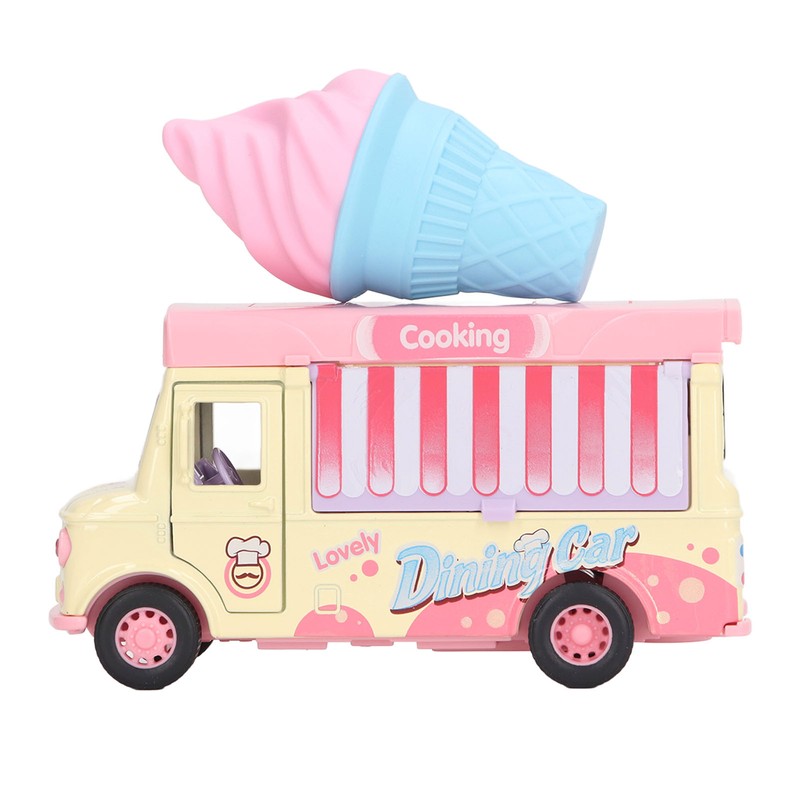 1:36 Magnetic Induction Alloy Die Cast Food Truck Kid Light
