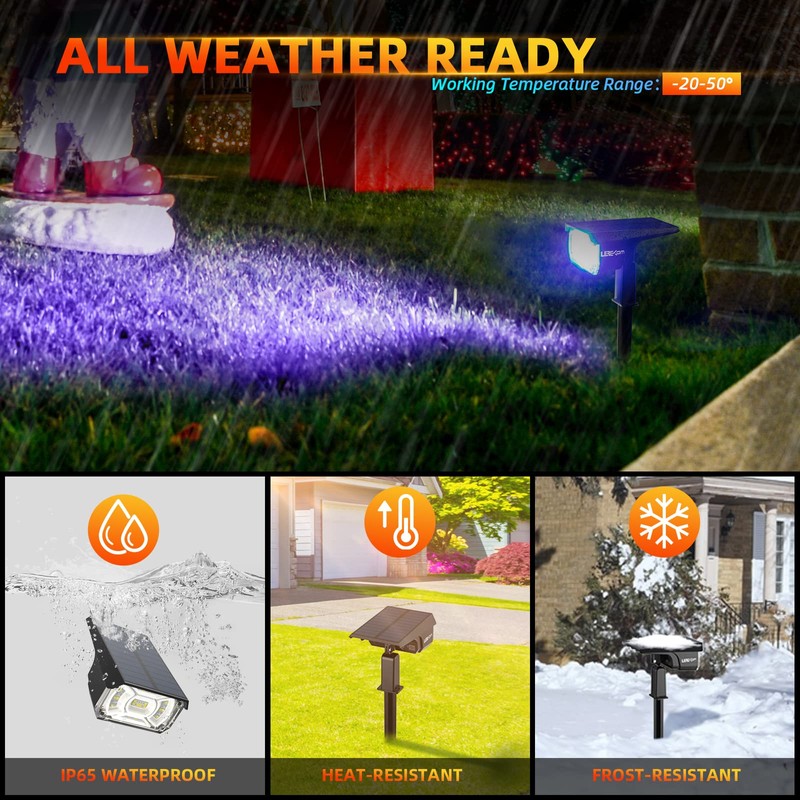 Solar Outdoor Lights,40 LEDs Color Changing RGB Solar Landscape Path