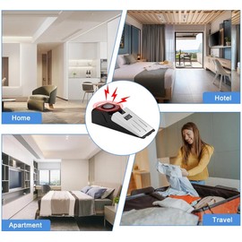 Meichoon 4 Pack Alarm Door Stopper Wedge Jammers for Inside 120db Loud Anti-Theft Portable Windproof for Home Hotel Intruder Alert Detection Security Personal Protection Travel Safety Tools