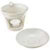 White Hagi Tea Incense Burner, Hagi [H3.9 inches (10 cm)]