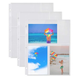 Dunwell Photo Album Refill Pages - (4x6 Mixed Format, 25 Pack) for 150 Photos, 3-Ring Binder Photo Pockets, Each Photo Page Holds Six 4 x 6 Pictures, Postcard Sleeves, Archival Photo Sleeves 4x6
