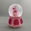 Snow Globe, 100mm Pink Resin Bear Sit Back The Flower