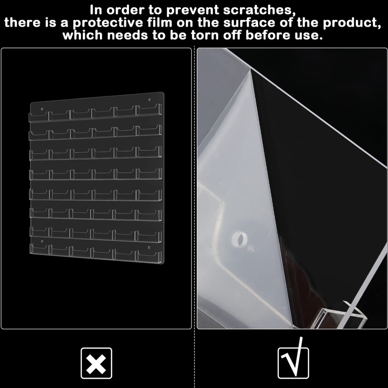 Hillban Acrylic Business Card Holder Wall Mount Clear Sticker Display