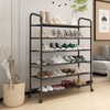 LEAIJIAFY Tall 6-Tier Metal Shoe Rack,Non-Woven Fabric Shoe Shelf,Large Storage