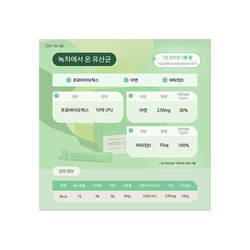 Lactobacillus from green tea 60 days x 3 units +