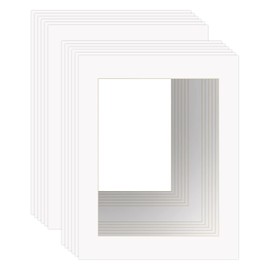 11x14" White Picture Mats for 8.5x11" Pictures with Core Bevel Cut Frame Mattes - Pack of 12