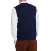 Kallspin Men's Knitted Cardigan Sleeveless V-Neck Wool Blend, navy