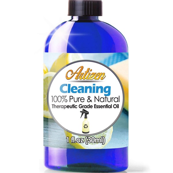 Artizen Cleaning Blend Essential Oil (100% Pure & Natural - UNDILUTED) Therapeutic Grade - Huge 1oz Bottle - Blended W/Lemongrass, Lemon Eucalyptus, Lavender, Rosemary, Tea Tree