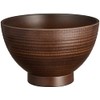 Ceramic Indigo Wood Grain Line Soup Bowl, Light Tea, Size: