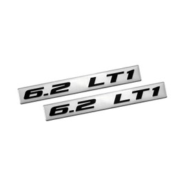 ERPART 6.2 LT1 Black on Silver Highly Polished Real Aluminum Emblems (Pack of 2)