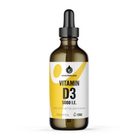 Kräuterland Vitamin D3 Drops 5000 IU - 50 ml Cholecalciferol - Vegetarian, High Dose and Pure - Made in Germany