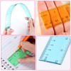 7 Pieces Ruler, 30 cm Ruler, Coloured Plastic Ruler, Transparent