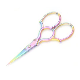 Yutoner Tijeras de bordado – Tijeras de costura afiladas de acero inoxidable para manualidades, trabajos de arte, costura, punto de cruz (arco iris, 3.7 pulgadas)