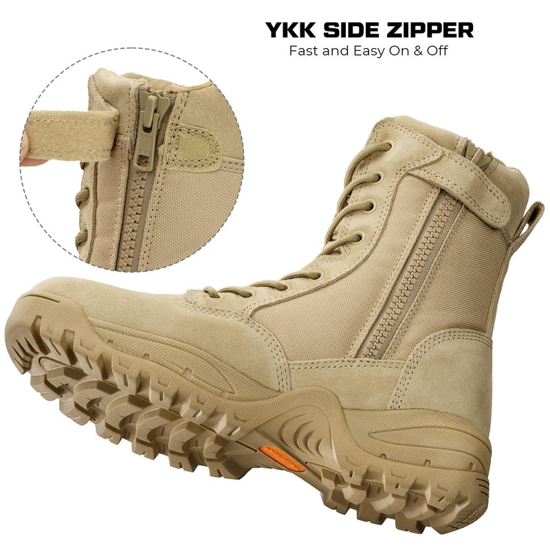 Maelstrom Tactical Combat Boots - Mens Lightweight Full Grain Leather