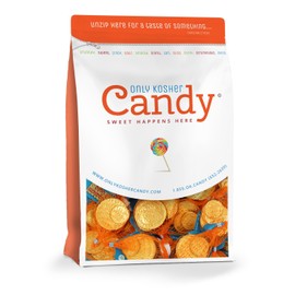 Bulk Kosher Nut Free Dairy Gold Hanukkah Gelt Chocolate Coins, 70 Mesh Sacks - Total 350 Coins!