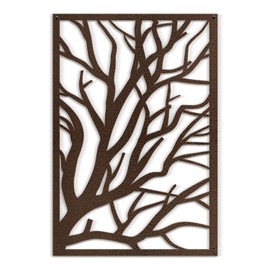 SIGNLEADER Metal Wall Art Decor Contemporary Twisted Tree Abstract Wall Sculpture Hangings Home Decoration for Living Room, Bedroom, Bathroom, Kitchen, Outdoor - 24" Bronze