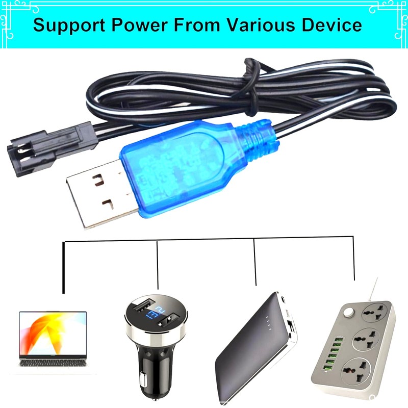 2 PackUniversal 3.7V USB Charger Cable with SM-2P Plug for