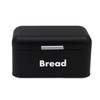 Plexon Black Bread Box for Kitchen Countertop with Lid, Metal