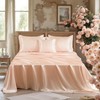 Chumerry Rich Satin Comforter Set Light Pink Pintuck Bedding Set