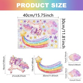 Mecmbj Window Pictures Spring, Prism Window Stickers, Unicorn Window Stickers, Anti-Bird Prism Window Stickers, Glass Decorative Window Stickers for Living Room and Children's Room (Colourful B)