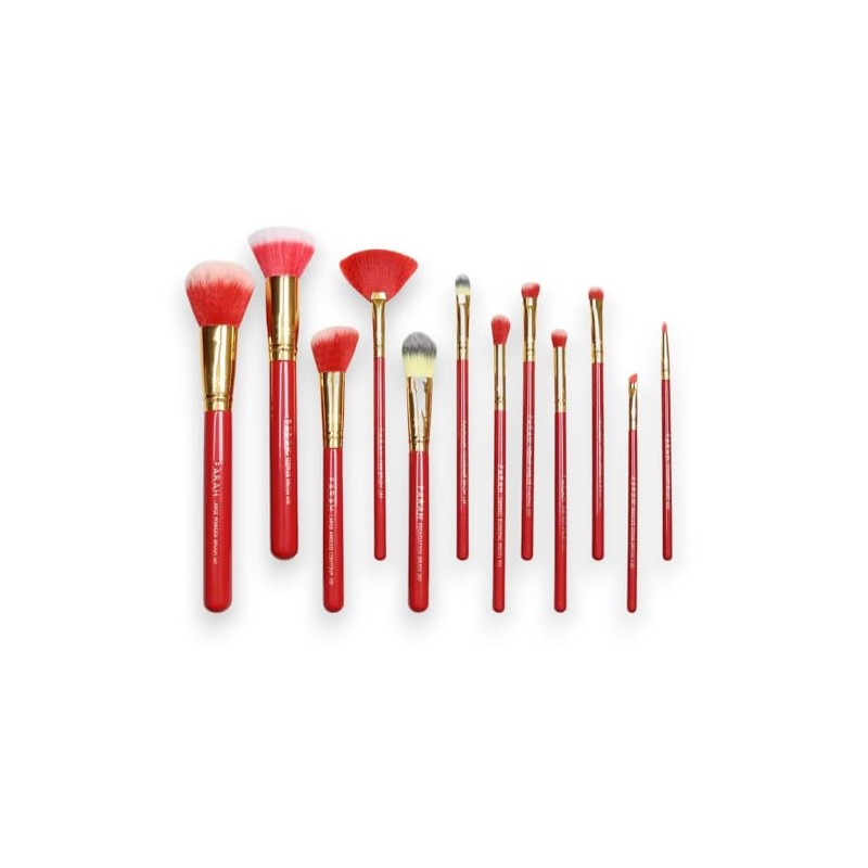 F.A.R.A.H Premium 12 Piece Makeup Brush Set - Red Siren
