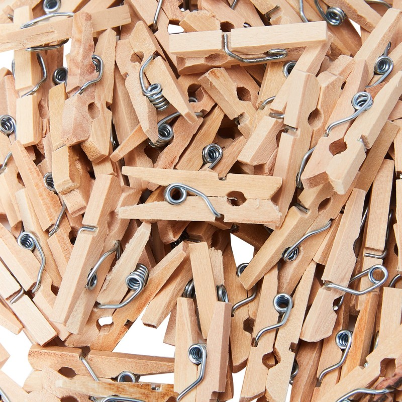 100 Mini Wooden pegs (Natural) by Ark Craft