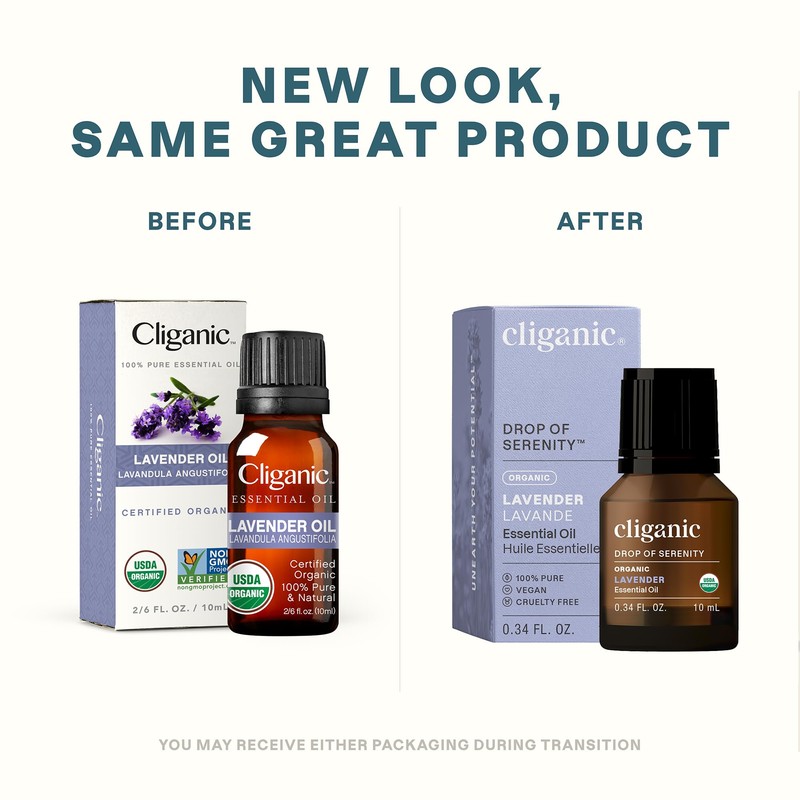 Cliganic Organic Lavender Essential Oil - 100% Pure Natural Undiluted,